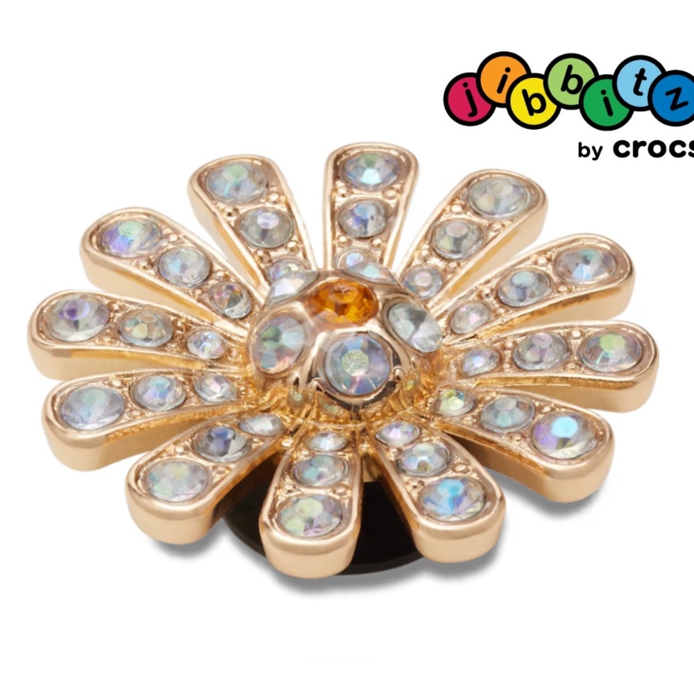Jibbitz by Crocs Gold Flower Charm - Glitzy Flower - Flowers & Nature ✨